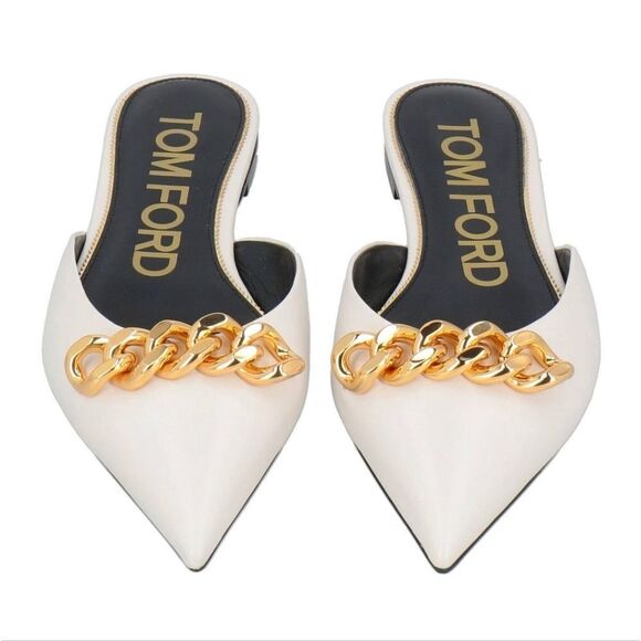 Tom Ford Off-white slides shoes size 40 New